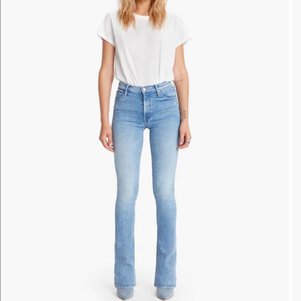 MOTHER sz 30 High Waisted Runaway Jeans blue in Dropping In wash Flare